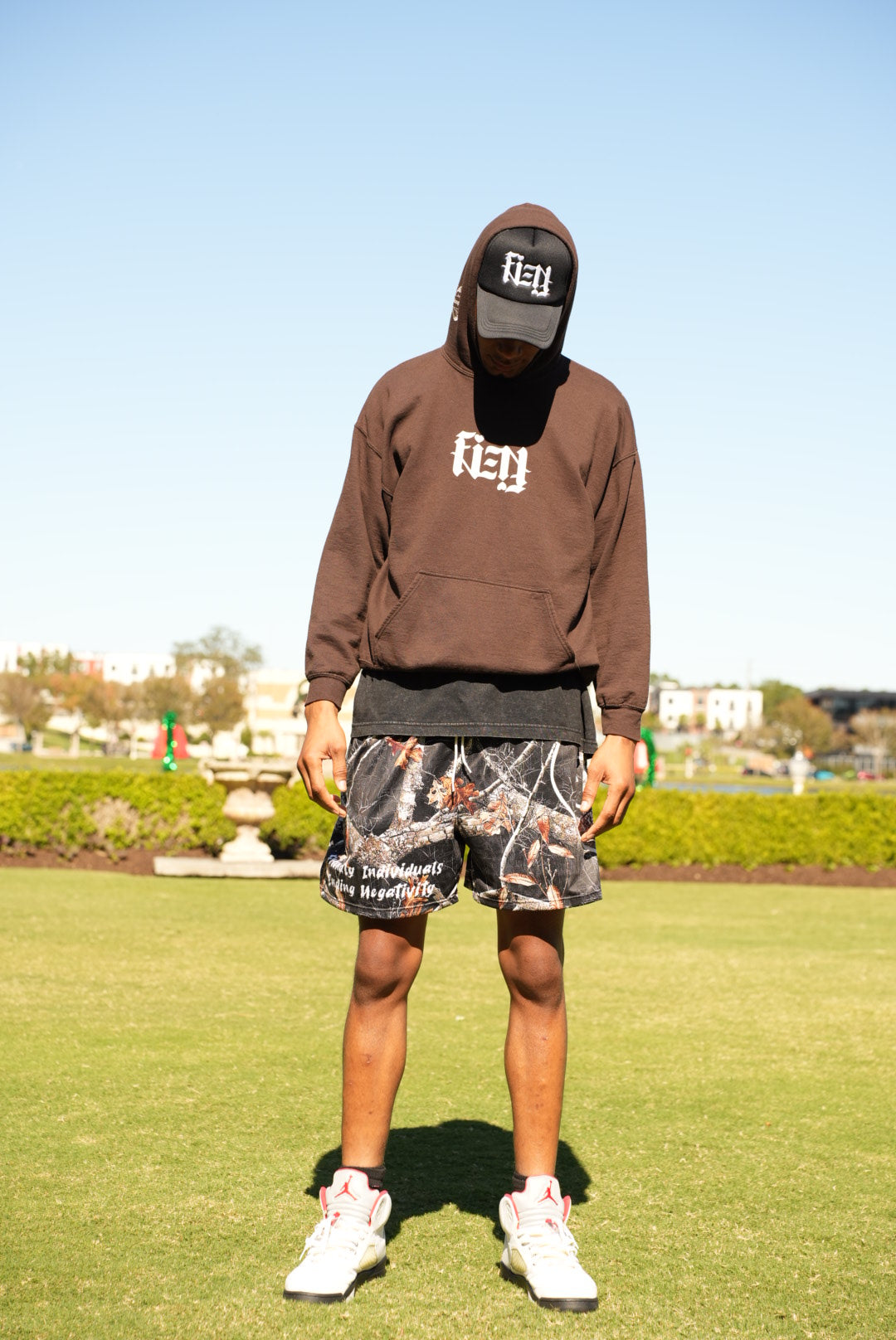 Black Camo Fien Shorts