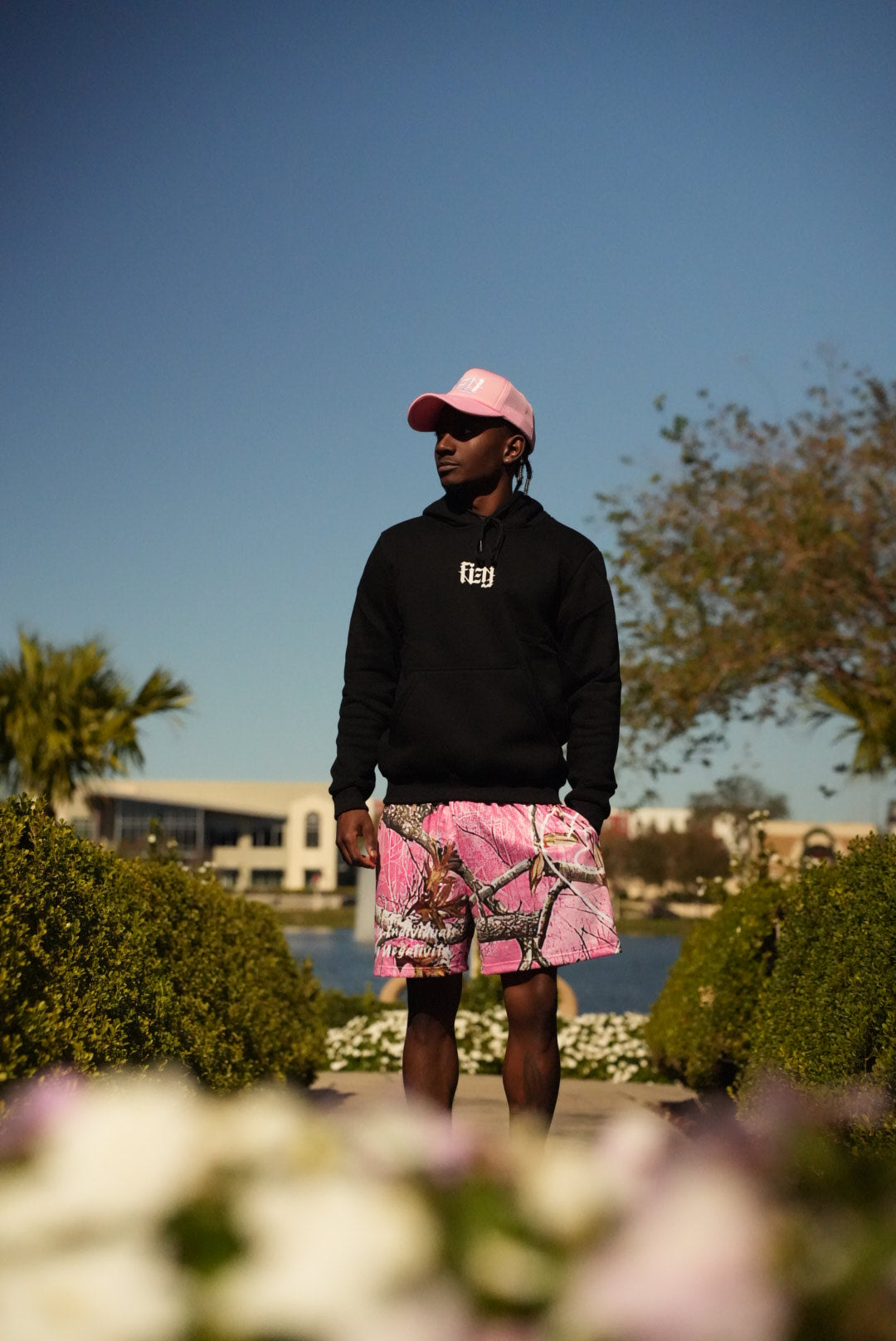 Fien Pink Camo Shorts